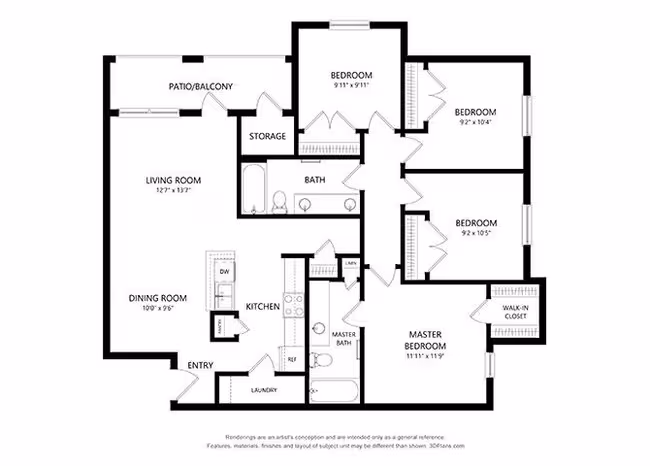 4 Beds • 2 Bath 10104 floor plan